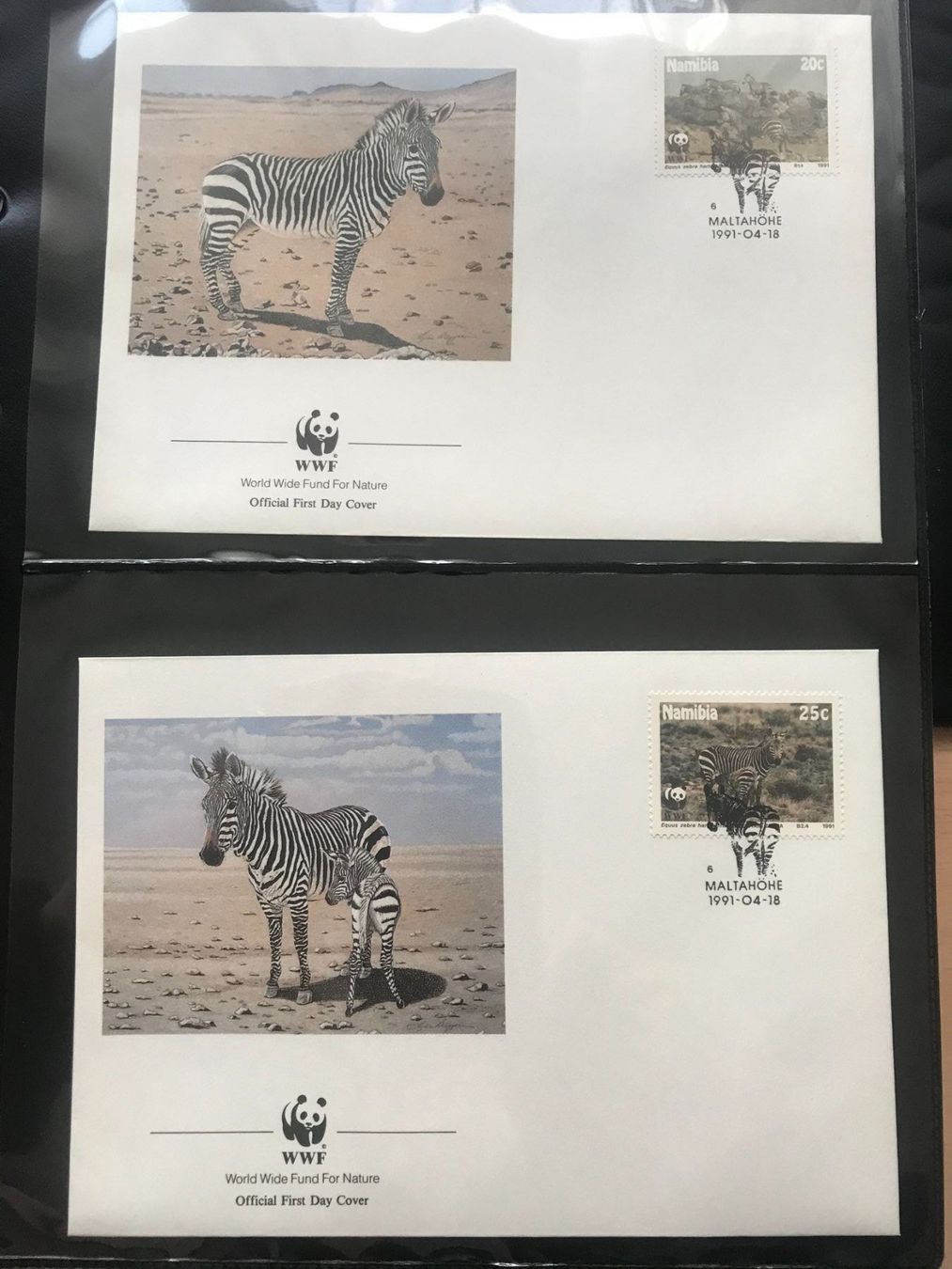 Tutti i francobolli: WWF Namibia 1991 Bergzebra Satz illustrierte Ersttagsbriefe – Nuovo (secondo la descrizione) da Liestal venduto da schnueps