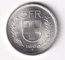 5 Franken 1969 fast unz