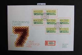 Luxusbrief ET Portoänderung 1982                    Los 6107