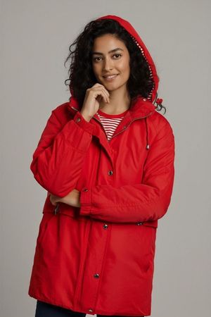 Mossita Rote Windbreaker Jacke mit gestreiftem Futter -