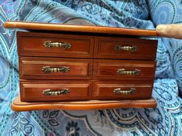 Holz Schmuckschatulle mit Spiegel