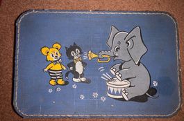 Kleiner Reise Koffer Kinder Koffer blau Elefant