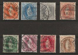 1900-05 : Stehende Helvetia Nr. 66E - 75E, KP 660.--