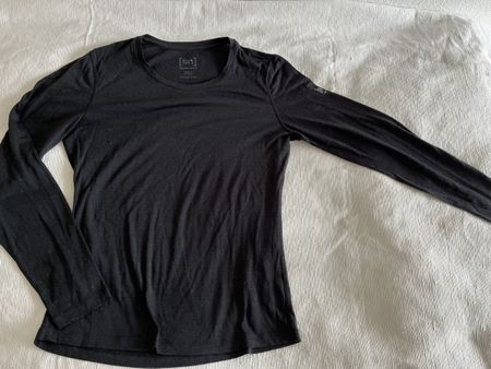 Wolle: Schwarzes langarm T shirt soft woll M