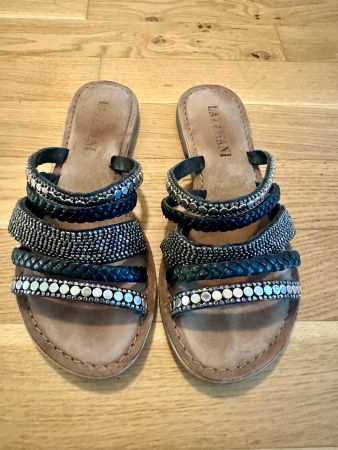 Lazamani Pantolette schwarz, Grösse 38