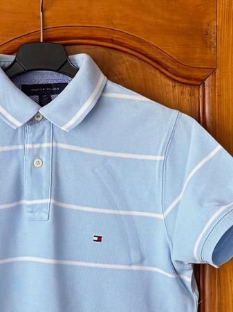 Tommy Hilfiger Polo Shirt hellblau gestreift Größe S