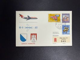 Swissair Erstflugbrief Zürich - Hamburg 1967