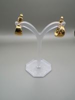 Ohrclips Trifari goldfarben halbrunde Form vintage