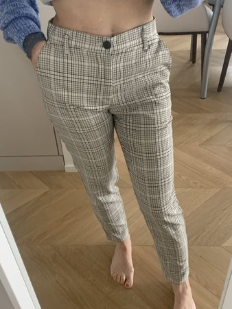 BERSHKA checkered trousers XS/S