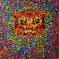 Acrylic Gemälde Tiger 100 x 100 cm