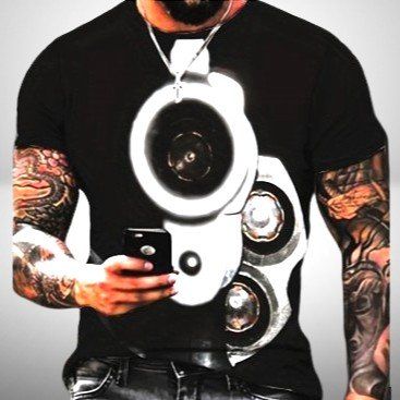 🔫 Beidseitig 3D bedrucktes T-Shirt GUN 🔫⚡