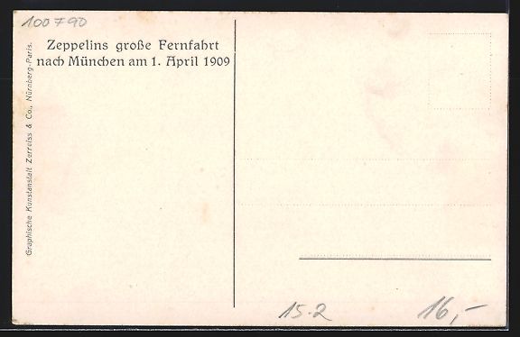 Foto & Poster: München, Zeppelins grosse Fernfahrt am  – Usato da Berlin venduto da bartko-reher 1