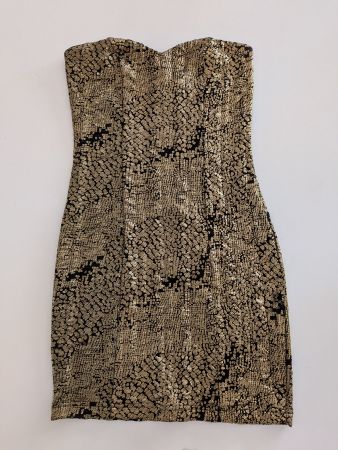 AMISU MINIKLEID GOLD-SCHWARZ 34