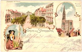 Gruss aus STRASSBURG - Müster Westseite ca. 1900 (F)