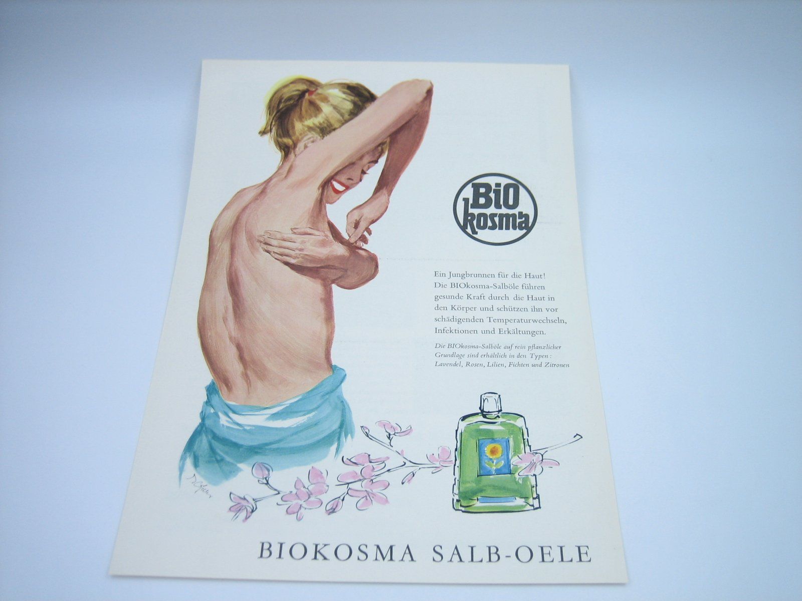 Foto & Immagini: Bio Kosma Salb-Oele altes Werbeblatt – Usato da Zürich venduto da Tomi118