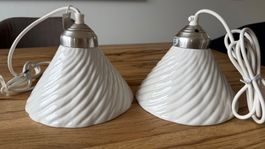 Lampen weiss gerillt Ø 18.5cm, 2Stk, Neu!