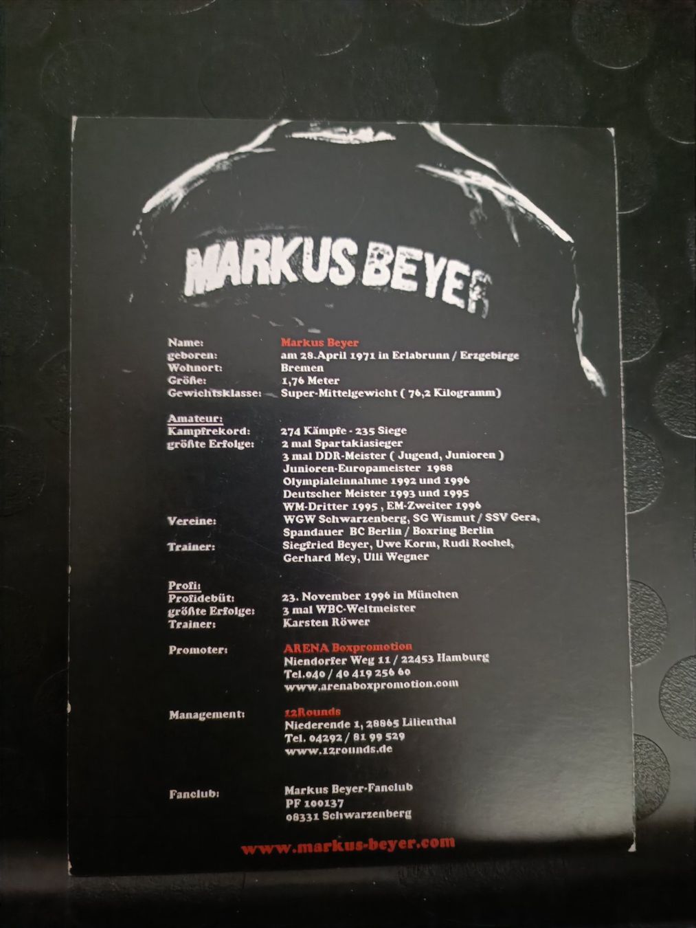 Autografi: Markus Beyer - Boxen - verstorben 2018 – Usato da Menziken venduto da Artographs 1