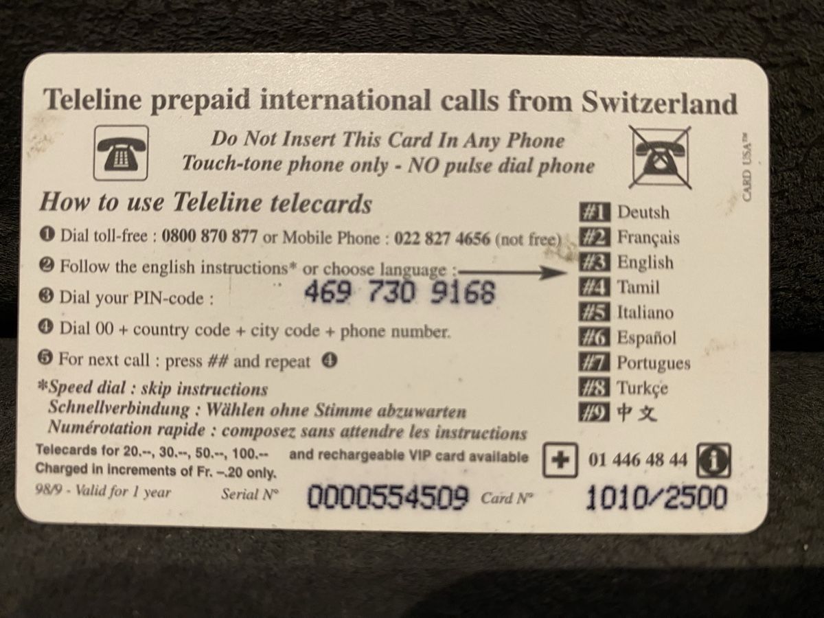Telefon- & Taxkarten: Teleline – Gebraucht aus Lausanne von babacard10 1