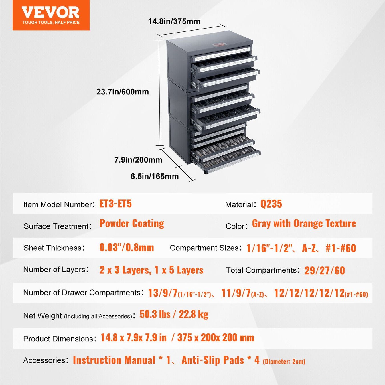 Altro materiale per ufficio: VEVOR Bohrer-Spenderschrank 3-teilig – Nuovo e nell'imballaggio originale da Bottighofen venduto da zaap 1