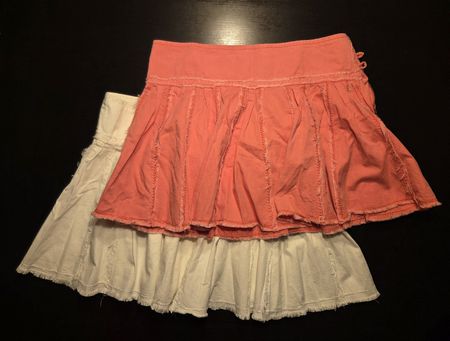 Sommer Röcke Set, korall und creme, Grösse 33/40, Mini Rock
