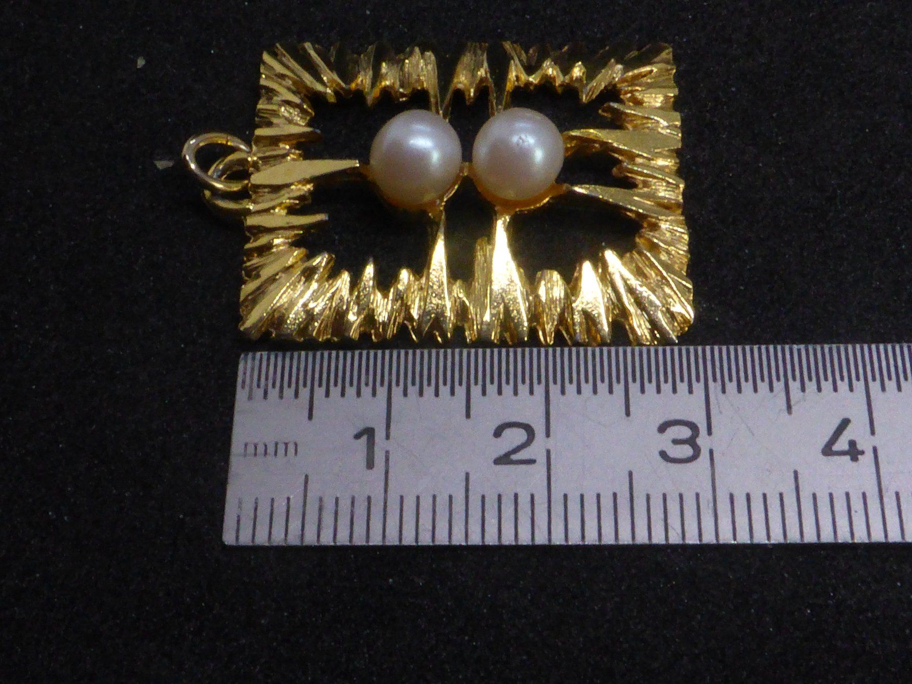 Anhänger: Pendentif en plaqué or vintage et 2 perles – Gebraucht aus Porrentruy von Tic-Time 3
