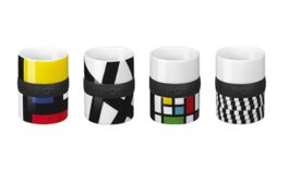 Lot 4 tasses espresso Po design | Ring Espresso Cups