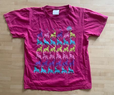Kinder T-Shirt Gr.128 Pink Elefanten Print Sommer 🐘