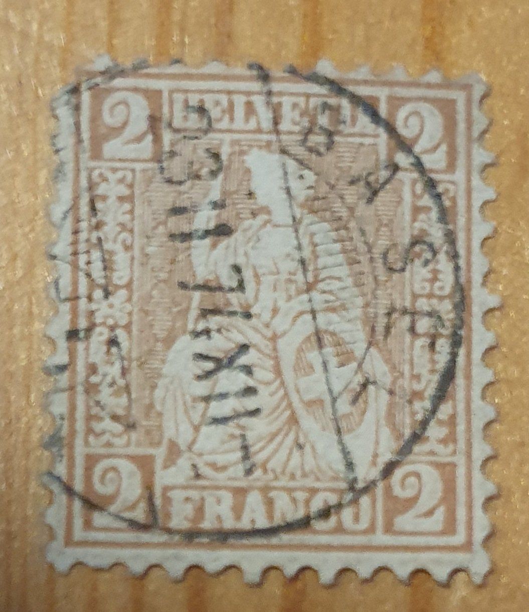 Tutti i francobolli: Sitzende Helvetia Hellrotbraun Kat. 280.- – Usato da Balgach venduto da SIMEON27