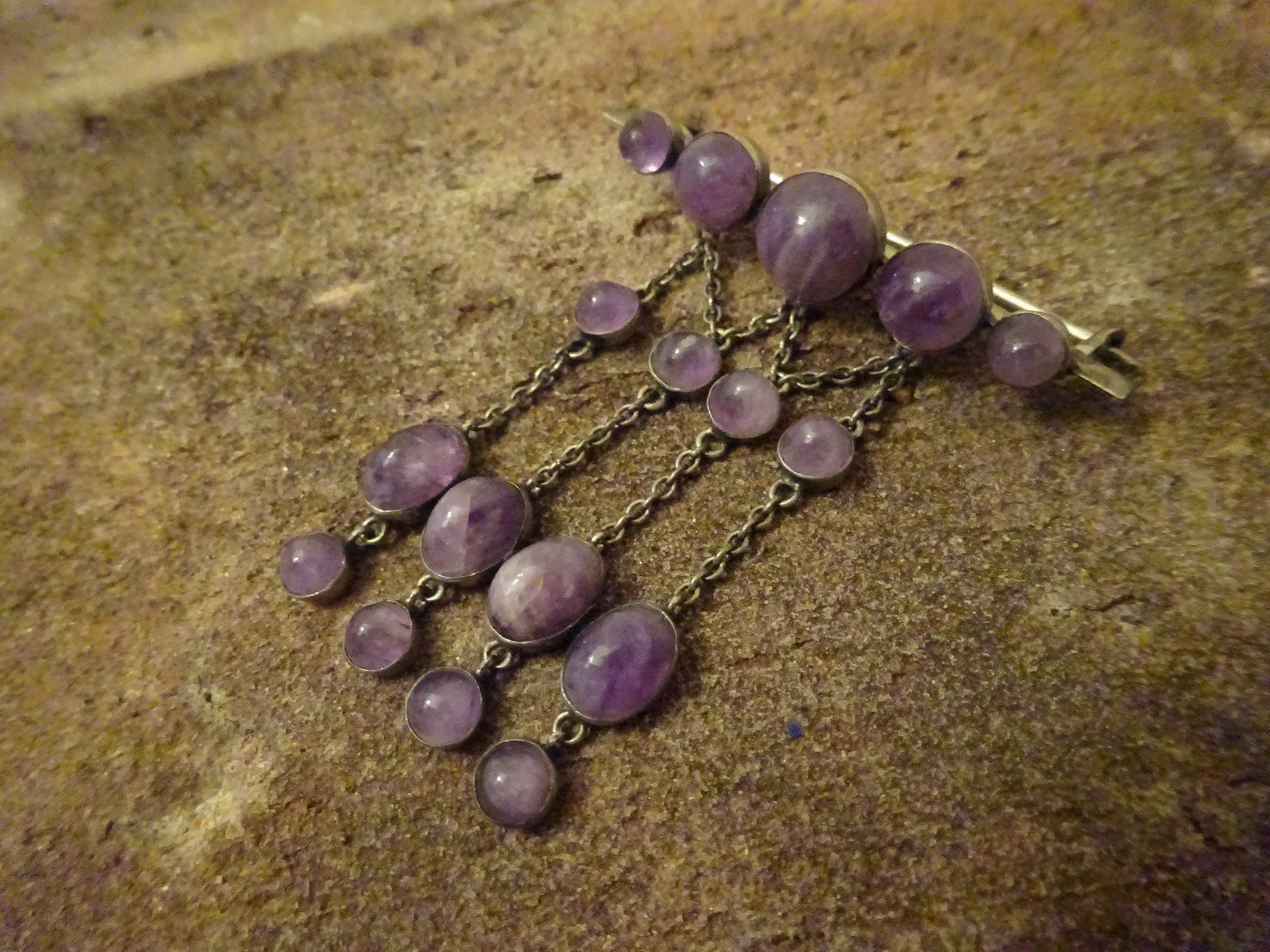 Spille & Fermagli: Brosche Amethyst Jugendstil / 800 Silber – Usato da Esslingen venduto da FetteSchnecke 3