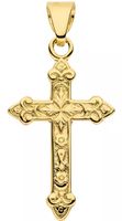 Kreuzanhänger Anhänger Kreuz Goldkreuz mit Ornament 17 mm 8