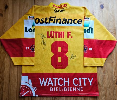 EHC Biel Trikot #8 Fabian Lüthi Conte Grösse M Bienne Hockey