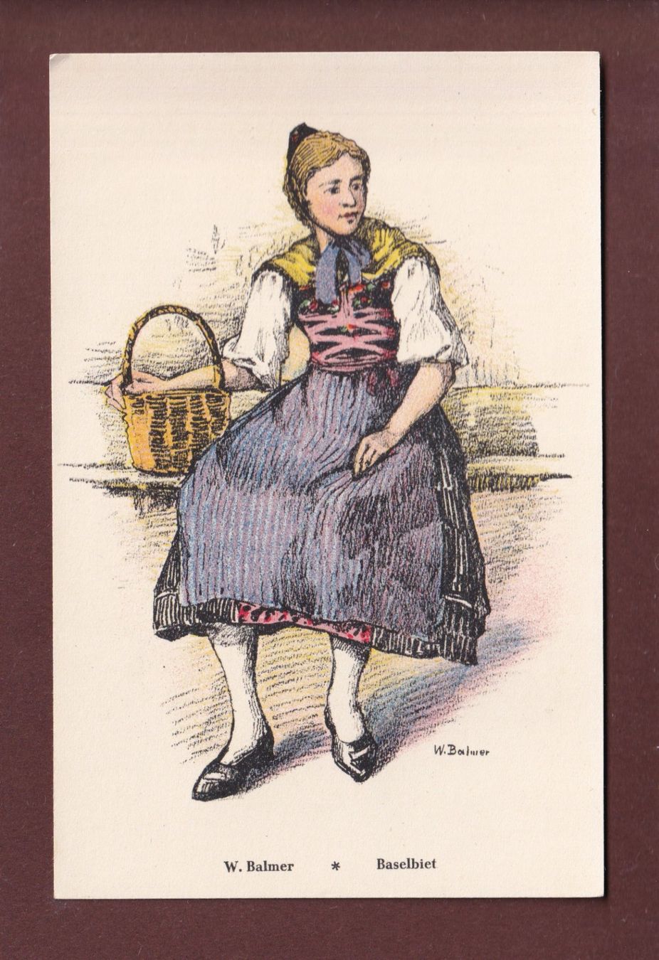 Cartoline postali: BASEL - Tracht W. Balmer – Usato da Pully venduto da nicecards