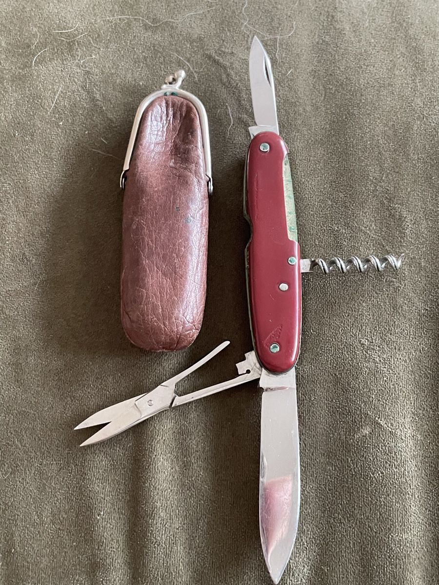 Coltelli tascabile: antikes Taschenmesser mit Leder-Etui – Usato da Günsberg venduto da MorningEgg22