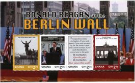 Block "Ronald Reagan. Berliner Mauer". Ghana.