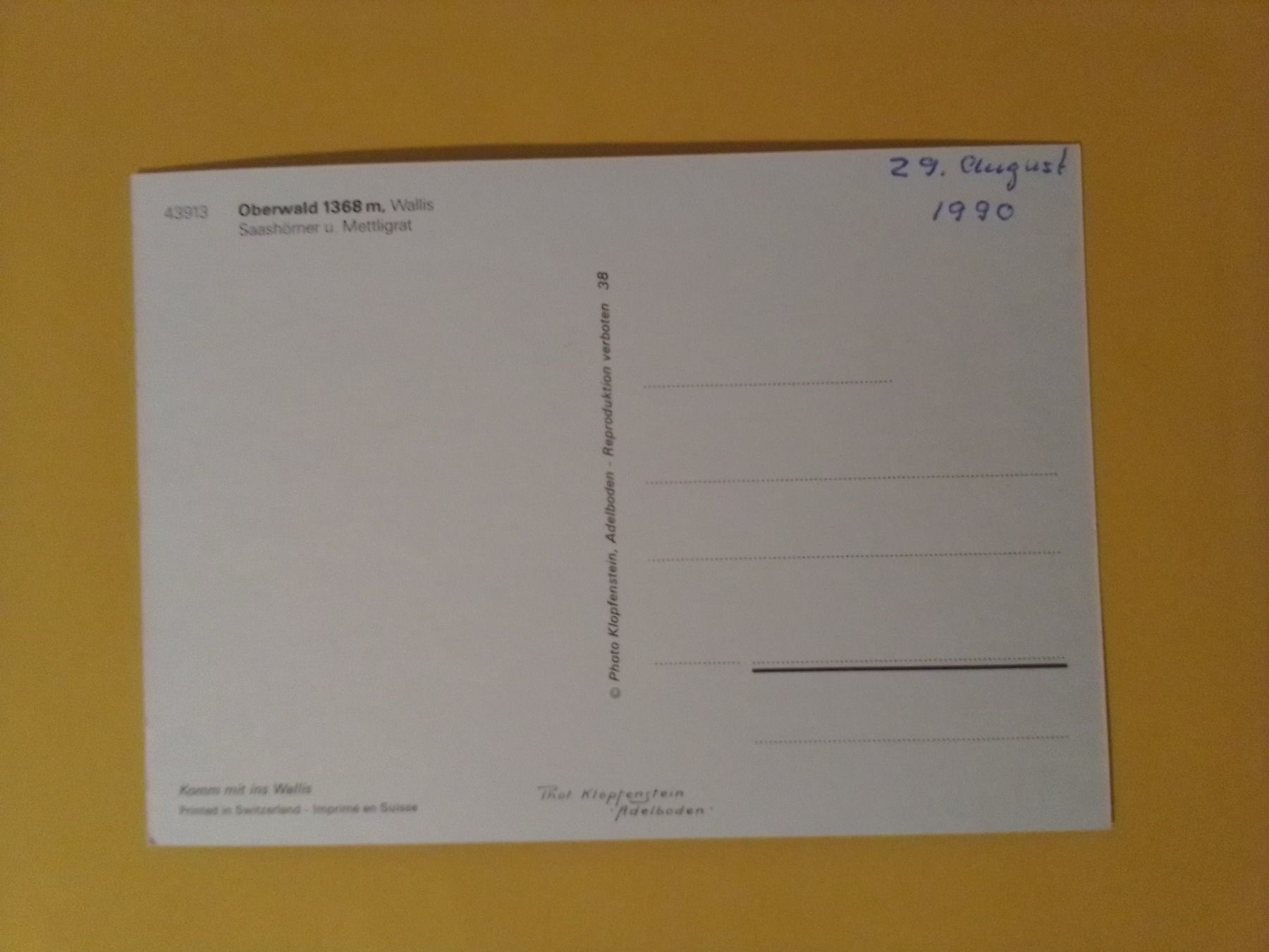 Ansichtskarten: Oberwald Goms Wallis Kühe – Gebraucht aus Küttigen von Melisch1000 1