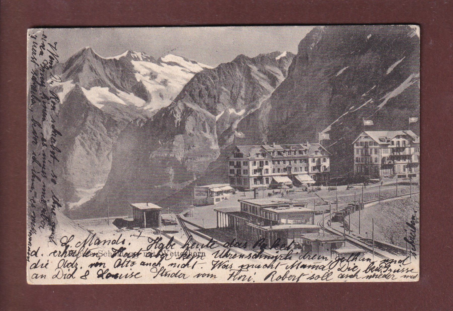 Cartoline postali: KLEINE SCHEIDEGG - Bahnhof - 1904 – Usato da Pully venduto da nicecards