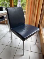 6 Dunkelblaue Designer-Stühle (Echtleder) Marke Seetal Swiss