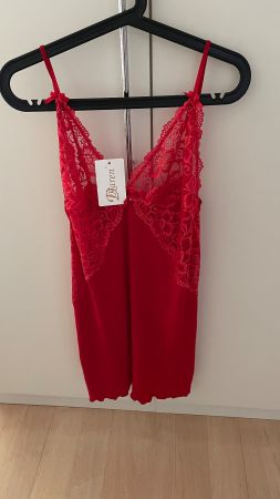 Negligé sexy rot mit Spitze