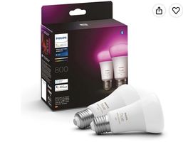 Philips Hue E27 LED Lampe, 806 lm, 2er Pack