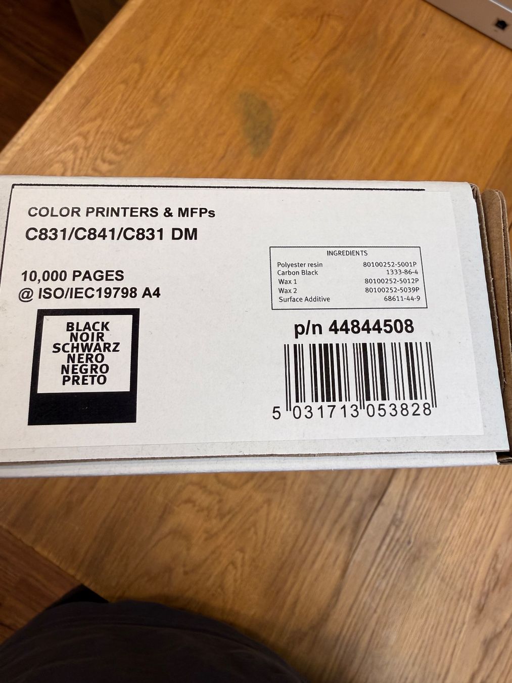 Oki Druckerpatronen & Toner: Oki Toner Schwarz p/n 44844508 C831/C841 – Neu und originalverpackt aus Wil SG von gianon 1