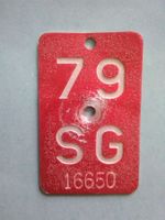 Velonummern Fahrradnummer SG 79