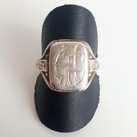Jugendstil,  antike Silber-Siegelring 835 gr. 18,4 mm