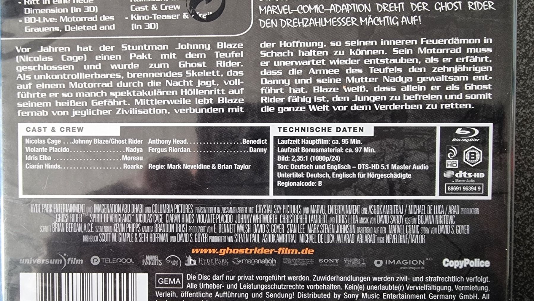 Tutti i DVDs: Blu Ray - Ghost Rider / Nicolas Cage NEU – Nuovo e nell'imballaggio originale da Oetwil am See venduto da fineli2 1