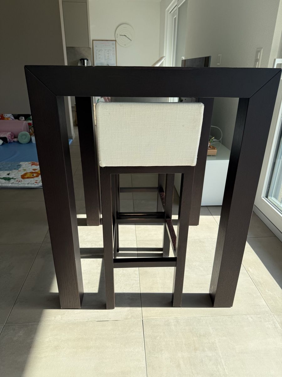 Set di tavolo e panche: Ensemble table haute et 2 tabourets de bar design moderne 45 – Usato da Vex venduto da PhilCornerCH 9