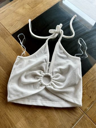 Bustier blanc côtelé bretelles FB sister T.S