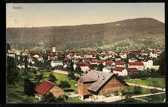 Cartoline postali: AK Liestal, Totalansicht, 1921 – Usato da Berlin venduto da bartko-reher