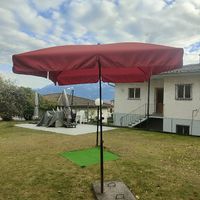 Ombrellone da giardino grande, rosso - protegge dal sole!