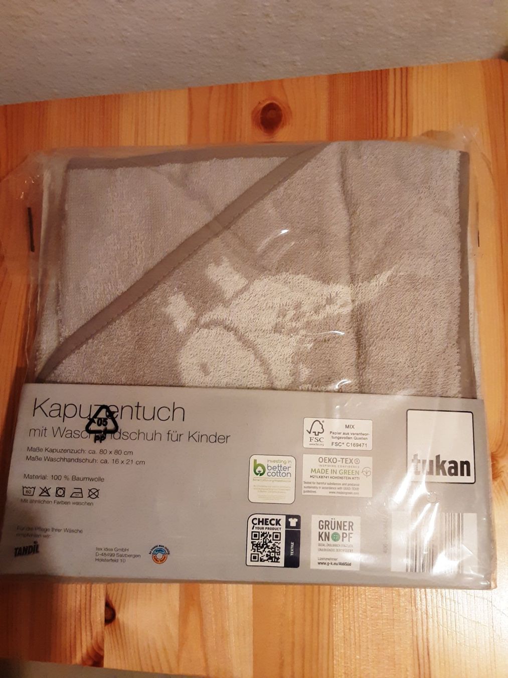 Accappatoi: Kapuzentuch mit Waschhandschuh – Nuovo e nell'imballaggio originale da Glattfelden venduto da Roman2504 1
