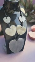 Collana cuori argento su cordino nero
