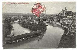 Thun (BE) Aare mit Insel - Schloss - Holzbrücke - 1910
